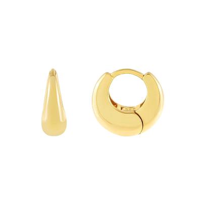 China HOT FASHIONABLE Thick Single Gold Chunky Gold Circle Huggie Huggie Sale Wide Huggie Earrings for sale