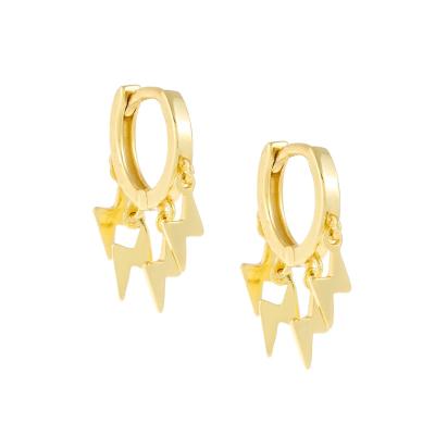 China Mini dangling lightning huggie earrings new arrival ladies huggie earring fashion TRENDY for sale