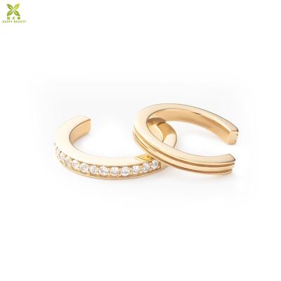 China 2020 Trendy Fashion Jewelry 14K Gold Plated Zircon Ear Cuff Earrings For Women for sale