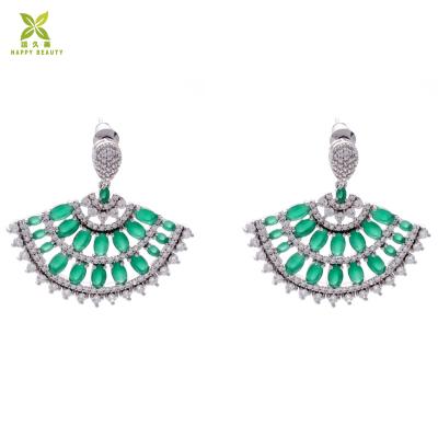 China Brass Pave Diamond Earrings For Women , Luxury CZ Diamond Earrings for sale