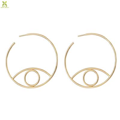 China Trendy jewelry wholesale fashion large circle earrings gold plated eye circle earrings for women for sale