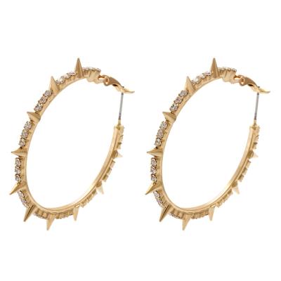 China TRENDY Fashion Women's Jewelry Circle Earrings Zircon Gold Spike Hoop Earrings for sale