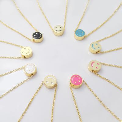 China FASHIONABLE Hot Selling Smiley Face Necklace, Rotate Face Jewelry, Enamel Smiley Face Necklaces for sale