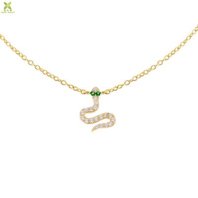 China New Design 925 Silver TRENDY Jewelry Animal Necklaces Snake Pendant Necklace In Gold Plated Color for sale