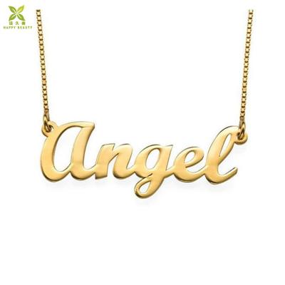 China 925 Silver Angle Name Necklace Jewelry Personalized Custom Name Necklaces Gold Silver for sale