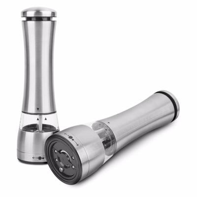 China Sustainable Popular Electric Stainless Steel Salt Pepper Mills Grinder for sale