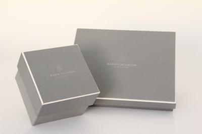 China Small 157gsm Art Paper Grey Cardboard Jewelry Boxes For Girls , Gift Packaging Box for sale