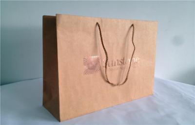 China Customized Gold Laminated Carrier Paper Bags , Paper Gift Bags With Handles for sale