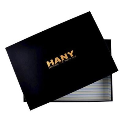 China Personalized Glossy Shirt Packaging Boxes With Pvc / Customized Black for sale