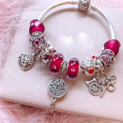 China CLASSIC 2022 Wholesale Factory Brand New Jewelry 925 Sterling Silver Bracelet Christmas Style Pendant for Beautiful Women Charm Bracelet for sale