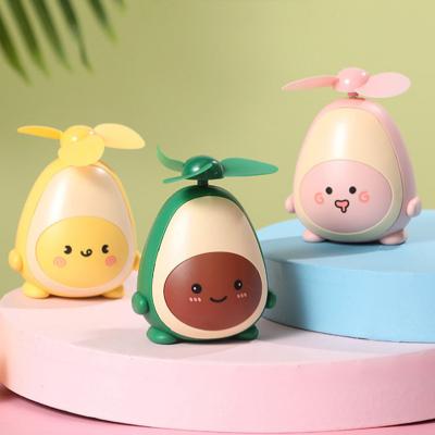 China Mini Car Avocado USB Fan Charging Small Cute Handheld Portable Student Dormitory Gift Girl Office Cartoon Fan for sale