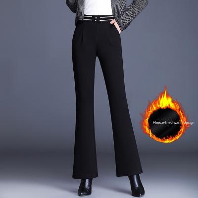 China 2021 viable padded plus velvet ladies micro horn long pants Korean version of large size women's hot casual stretch pants wholesale for sale