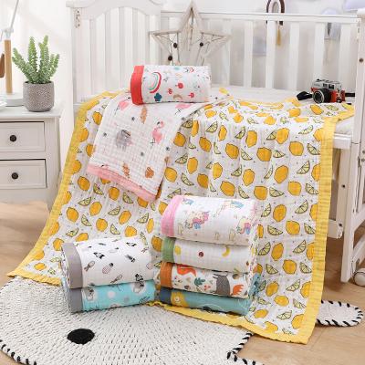 China High Density Cotton Seersucker Comforter Infant Baby Kids Viable Cozy Straight Hair Six-layer Straight Hair Factory Color Yarn Breathable Yarn for sale