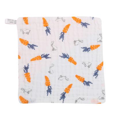 China Saliva Viable High Density Square Towel Baby Cotton Seersucker Gauze 6 Layers Newborn Handkerchief for sale