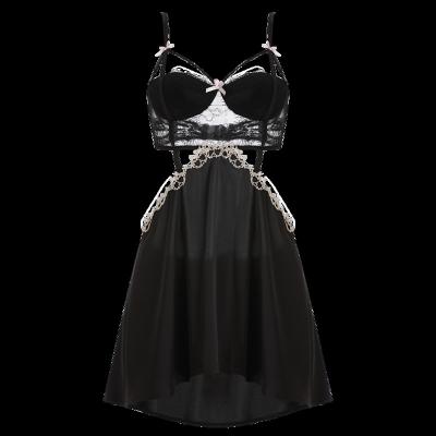 China Bud Silk Clasp temptation exposure waist nightgown transparent breast pad sexy charming underwear Condole sexy appeal nightgown belt skirt for sale