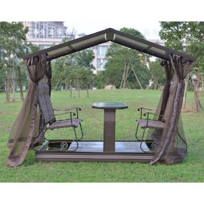 China Modern Leisure 4 Person Metal Frame Garden Furniture Outdoor Swing Dining Chair for sale