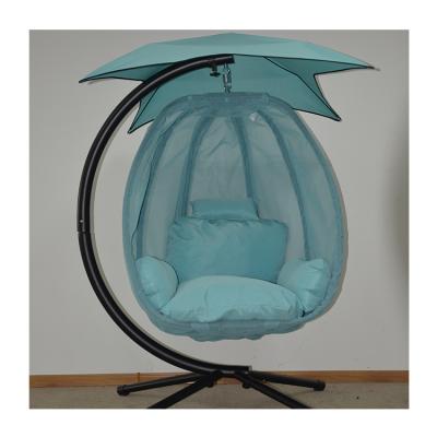 China Modern Patio Swing Chair Garden Chairs Frame Swings For Adults Outdoor Egg Hanging Chair With Canopy for sale