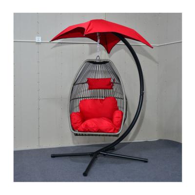 China Modern Cheap Outdoor Furniture Price Modern Hanging Patio Egg Wicker Swing Wicker Swing Chair With Canopy for sale