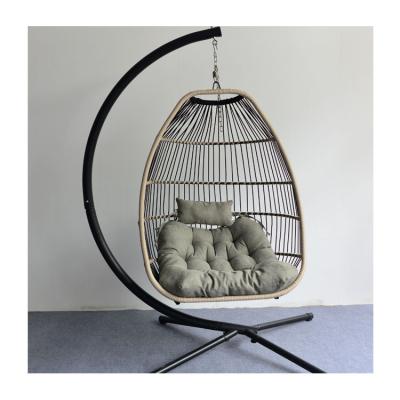 China Wholesale Modern Wicker Outdoor Swing Modern Garden Hanging Thicken Egg Chair With Stand for sale