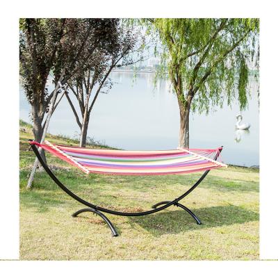 China Modern Garden Sports Home Travel Camping Swing Cotton Hammock With Space Saving Steel Stand for sale