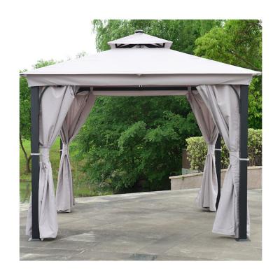 China Factory Direct High Quality POLY Outdoor Aluminum Garden Patio Luxury Gazebo Gazebo Canopy With Insect Net for sale