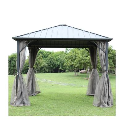 China POLY gazebo makers customized outdoor all weather garden pergola waterproof gazebo with hardtop for sale