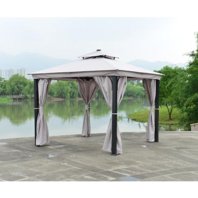 China Outdoor Aluminum Gazebo Canopy Hard Top POLY Garden Patio Gazebo BBQ Gazebo for sale