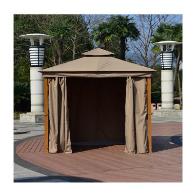 China POLY Hot Selling Custom Design Outdoor Aluminum Luxury Garden Gazebo Gazebo With Insect Net for sale