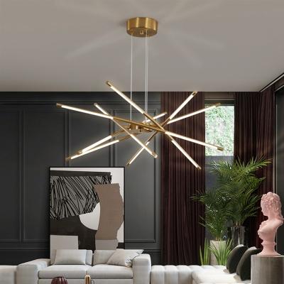 China Hot Selling Modern Led Gold Rheostat 0-10V Chandelier High Light Efficiency Indoor Ceiling Artistic Pendant Lamp Suitable Controller Led Pendant Light for sale