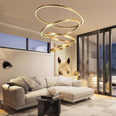 China Factory outlet nordic led pendant ceiling light high light efficiency led chandelier luxury living room and bedroom LED halo pendant lights for sale