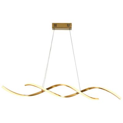 China High Light Efficiency Best Design Price Led Chandelier Minimal Curve Pendant Light For Dining Room LED Demmable Ceiling Lights With Remote for sale