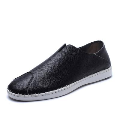 China Leather Round Toe Flat Flexible Fashion Trend Lightweight Handcrafted Upper Vegan Stocking Loafers For Men for sale