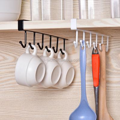 China Multifunctional Viable Matel Hook Cup Holder Cup Holder Shelf Cup Hangs Rack Hanger Coffee Cup Storage Rack For Kitchen Bedroom for sale