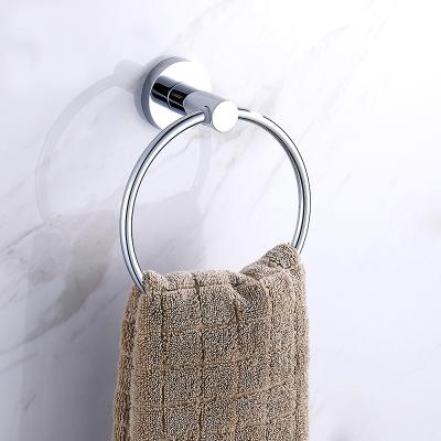 China Heater Towel Ring Holder Brushed Nickel Circle Rings Door Hanger Towels Rack Stainless Bathroom Hardware Set Wall Mount for sale