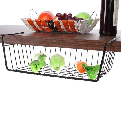 China Viable Organizer Rack Closet Holders Door Mesh Shelf Basket Cupboard Iron Cabinet Hanging Under Shelf Storage Basket Rack Organizer New for sale