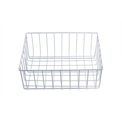 China Sturdy Small Viable Wire Storage Basket With Kitchen Food Pantry Papers Home Office Shelf Bathroom Laundry Shelf Bedroom Bed for sale