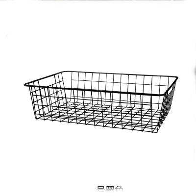 China Sturdy Small Viable Wire Storage Basket With Kitchen Food Pantry Papers Home Office Shelf Bathroom Laundry Shelf Bedroom Bed for sale