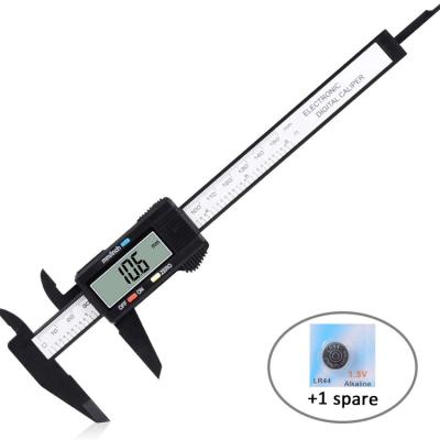 China Carbon Fiber Inside Digital Vernier Caliper 150mm Inch/mm Unit Electronic Switch for sale