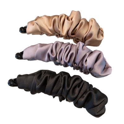 China Vintage Japan Hairpin And New Style South Korea Temperament Color Big Fabric Single Banana Clip Vertical Clip Ponytail Hair Accessories for sale