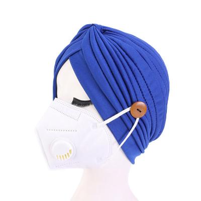 China Facemask Holder Headband Facemask Holder Button Headband For Women Adult Turban Nurses Head Wear With Masks Button for sale