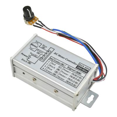 China DC 9-60V 20A 12V 24V 60V PWM Motor Speed ​​Controller Pulse Width Modulator Rotary 100K Potentiometer 90 x 50 x 35 mm for sale