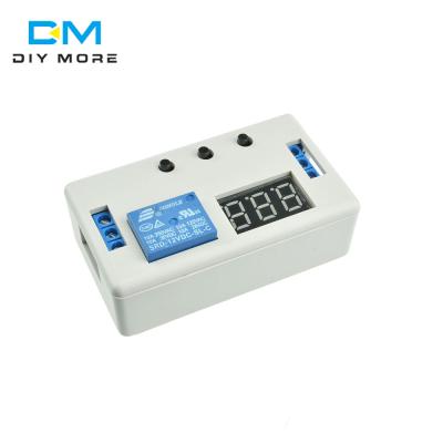 China Digital Delay Relay Module Panel LED Display Programmable DC 12V Time Delay Control Panel Relay Timer Switch Triglyceride Ger Cycle Module With Case for sale