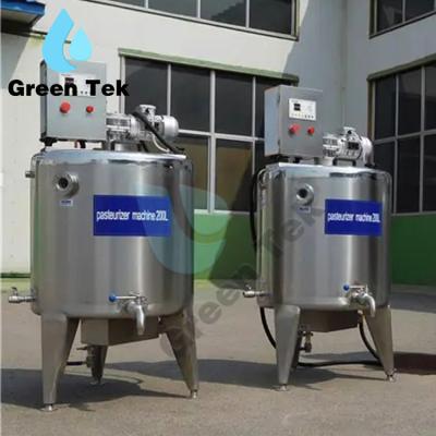 China High Efficiency hotsale GreenTek high quality  Factory sale 100L 200L 300L 500L juice daily batch milk pasteurizer machine price for sale