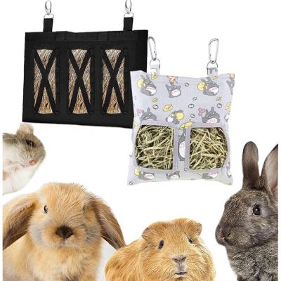 China Oxford Wholesale Rabbit Hanging Durable Hay Feeder Bag For Pet Hamsters Rabbits Chinchilla Guinea Pigs Small for sale