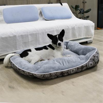 China Quality Breathable Durable Washable Soft Wear-resistant Rectangle Fluffy Dog Bed With Anti-slip Bottom for sale