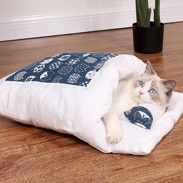 China Four Seasons General Travel Lovely Cat Cave Pet Bed Eco-Friendly Indoor Washable Non-slip With Pillow for sale