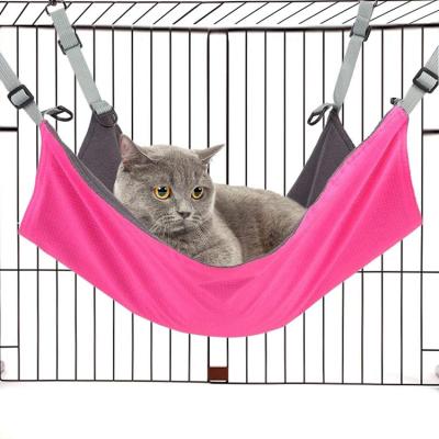 China Travel Indoor Outdoor High Load Capacity Adjustable Double Sided Comfortable Soft Plush Hammock Cat Bed for sale