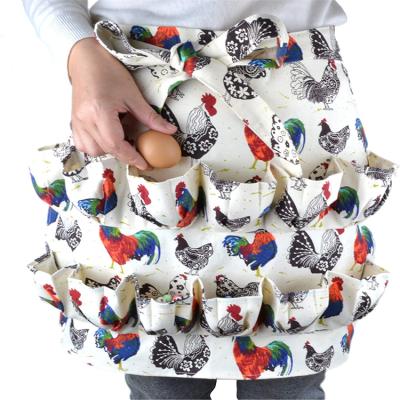 China Wholesale Funny Custom Print Durable 12 Pockets Egg Tidying Up/Storage Collecting Apron For Men And Women for sale