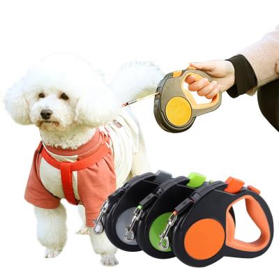 China Auto Telescopic Smart Retractable Pet Rope Stocked Dog Walking Leash With Non-slip Handle And Metal Lock for sale