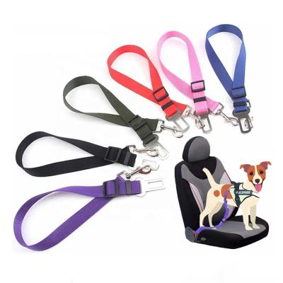 China Wholesale Adjustable Universal Dog Manufacturer Nylon Metal Cat Dog Seat Belt With Safety Multi-colors Zinc Alloy Pet Buckle for sale